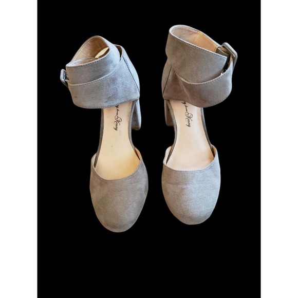 Penny Loves Kenny Shoes - Penny Loves Kenny Wrap Around Faux Suede 3" Heel Beige Closed Toe Size 8